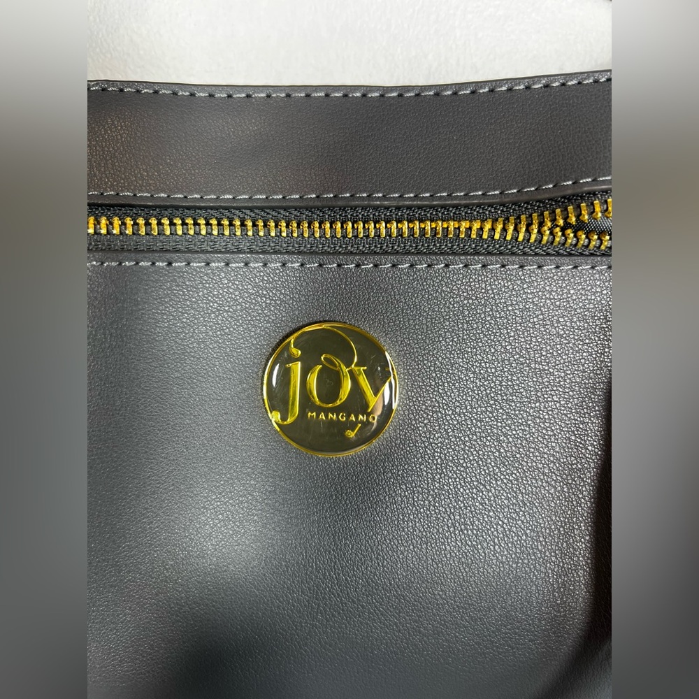 Joy  Mangano dark gray  crossbody with Gold Accent